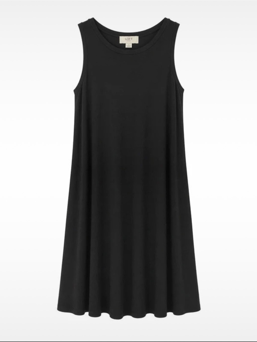LOFT Black Sleeveless Swing Midi Dress